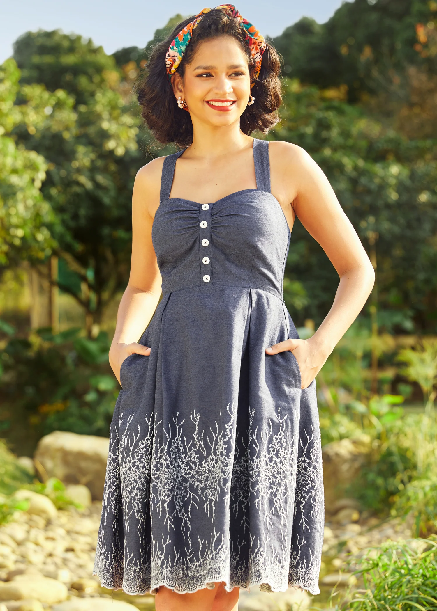 Into the Secret Garden Cross Back Dress - Olabens