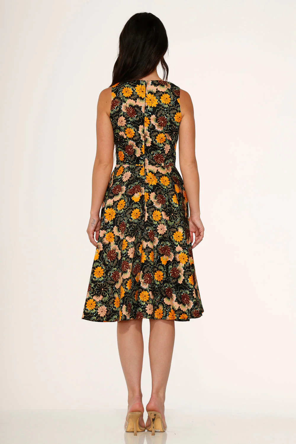 Yellow Floral Swing Dress - Olabens