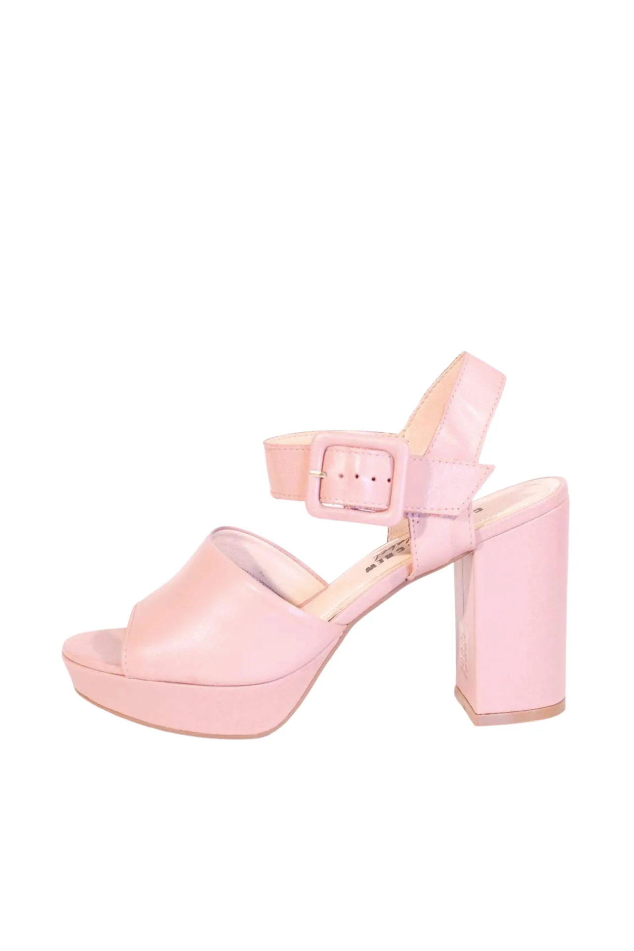 Rose Leather Platform Heels - Olabens
