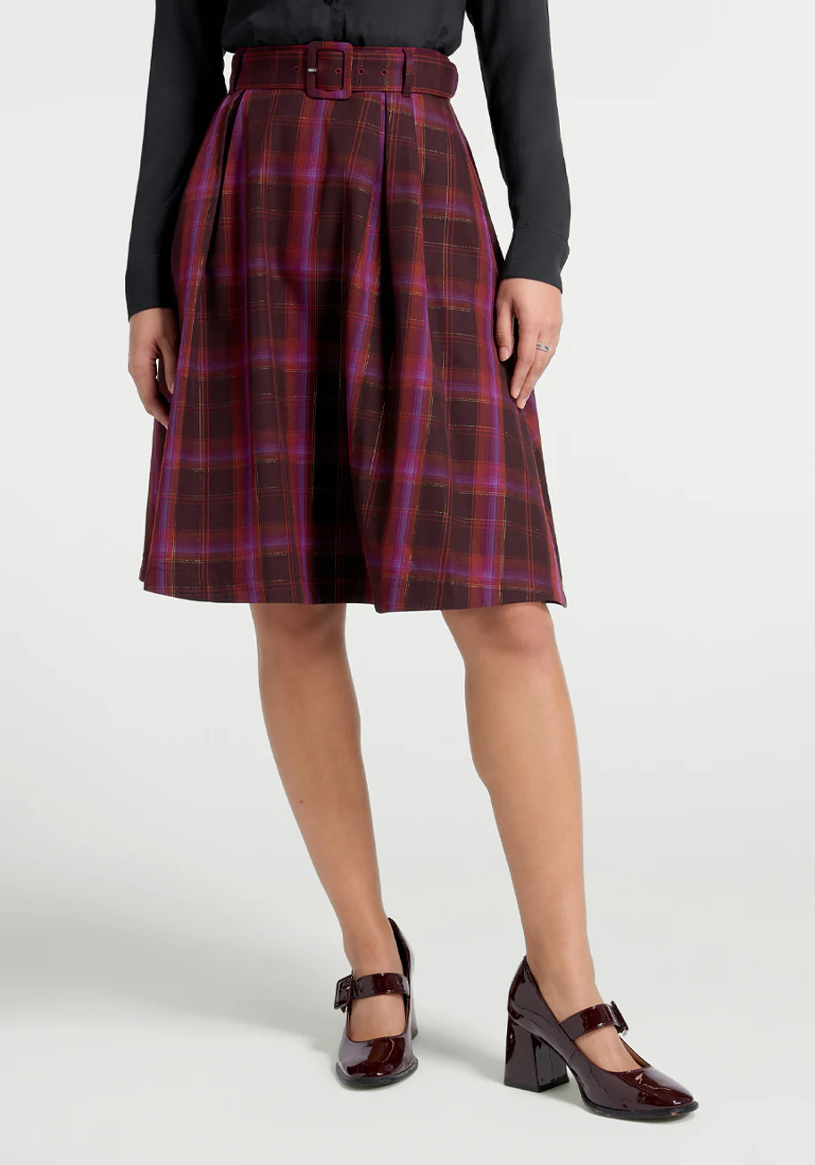 Perfect Timing Belted Circle Skirt - Olabens