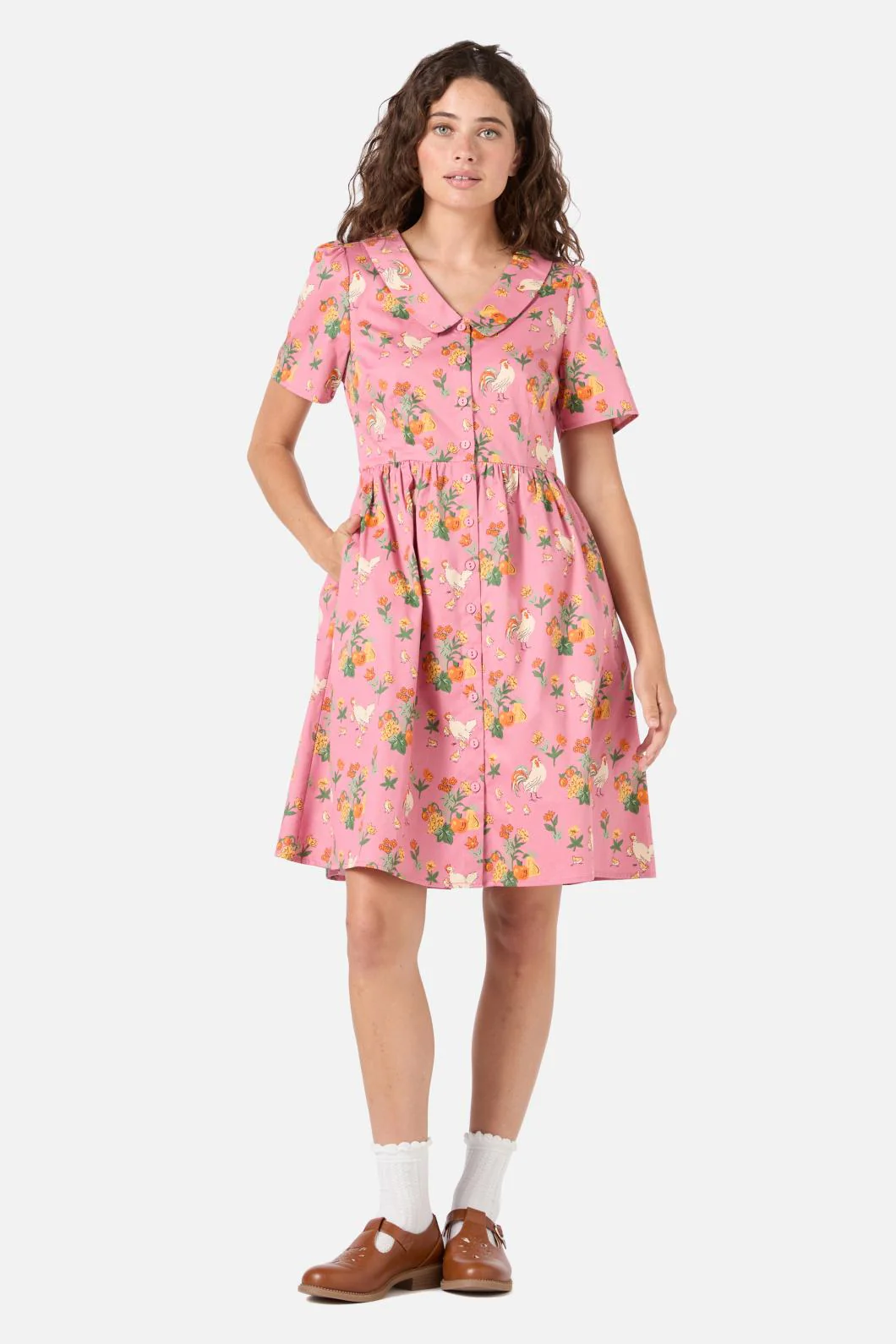Chickens Mini Shirt Dress - Olabens