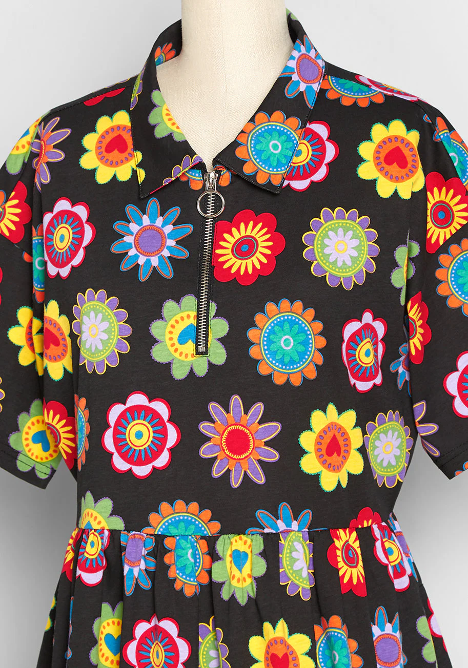 Flower Fashion Fusion Smock Dress - Olabens