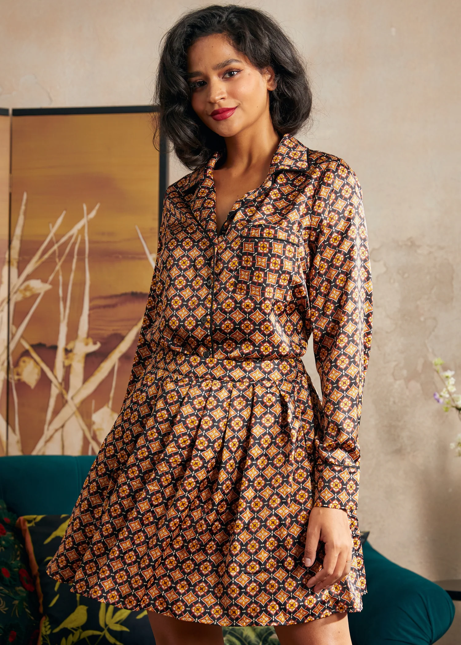 Playful Past Long Sleeve Blouse - Olabens