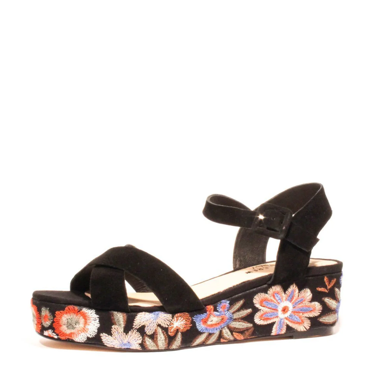 Fancy Embroidered Wedged Sandals - Olabens