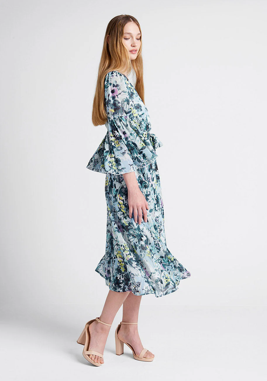 Flurry of Florals Midi Dress - Olabens