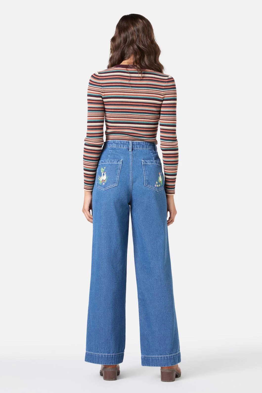Goose Embroidered Denim Jean - Olabens