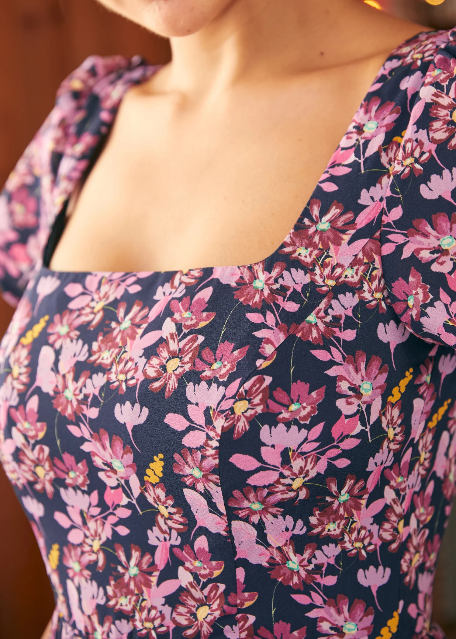 Timeless Tapestry Square Neck Dress - Olabens