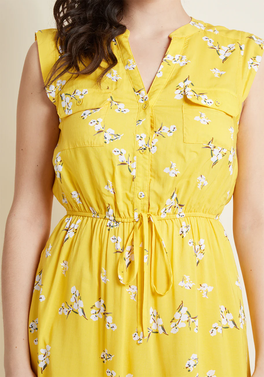 A Way With Woods Sleeveless Shirt Dress in Sunshine - Olabens