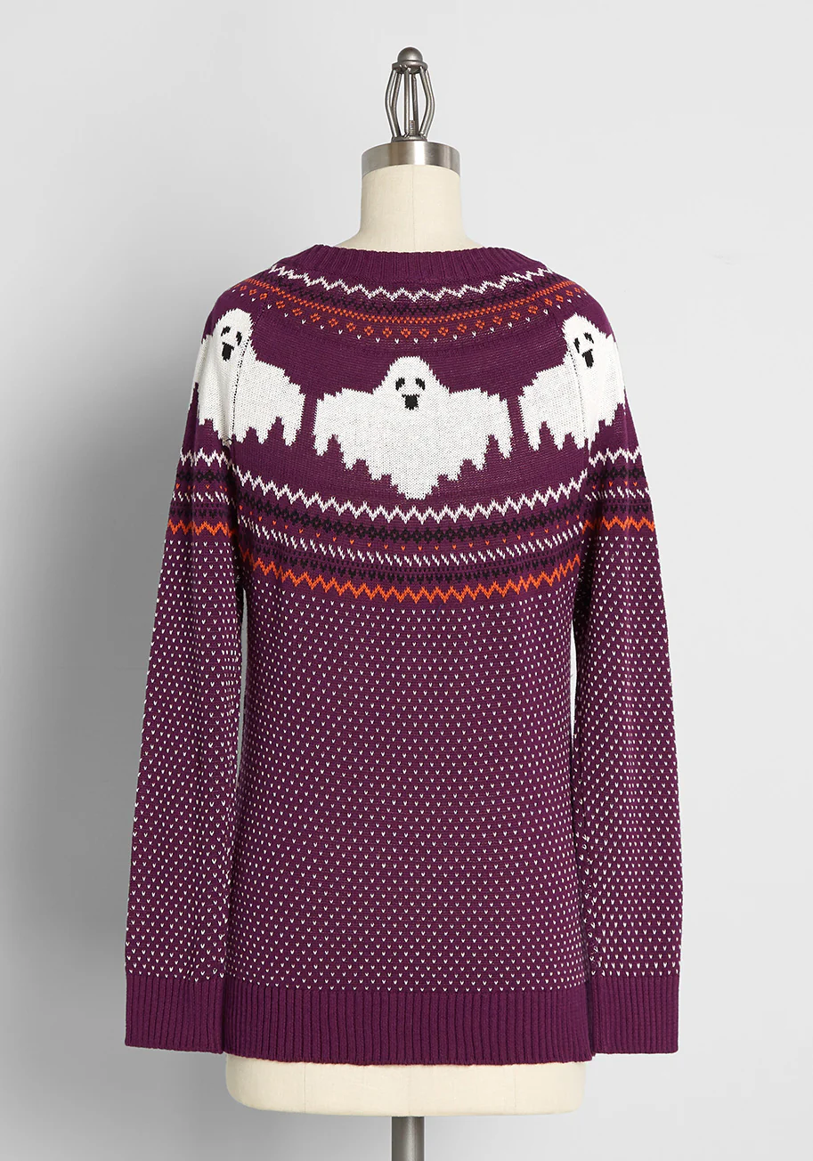 Here For The Boos Fair Isle Sweater - Olabens