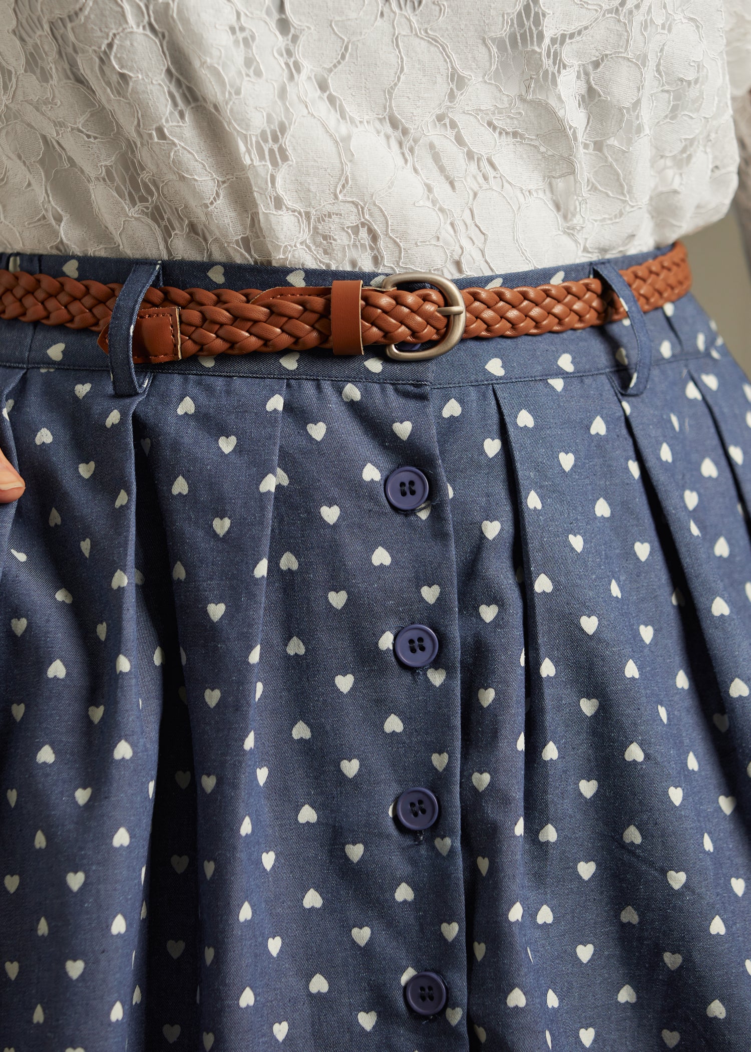 Bookstore's Best Chambray A-Line Skirt - Olabens