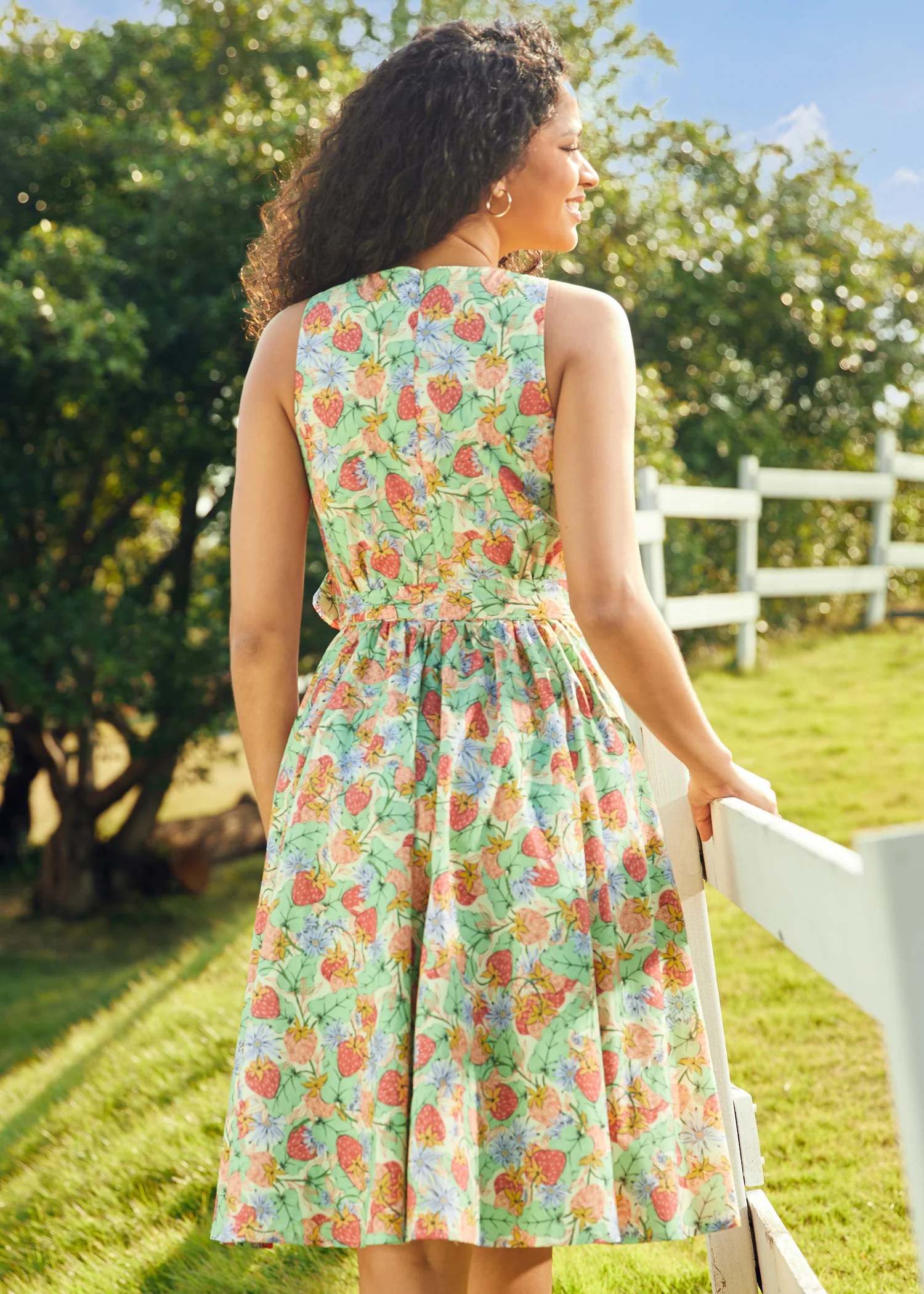 Vibrant Charm Faux-Wrap Dress - Olabens