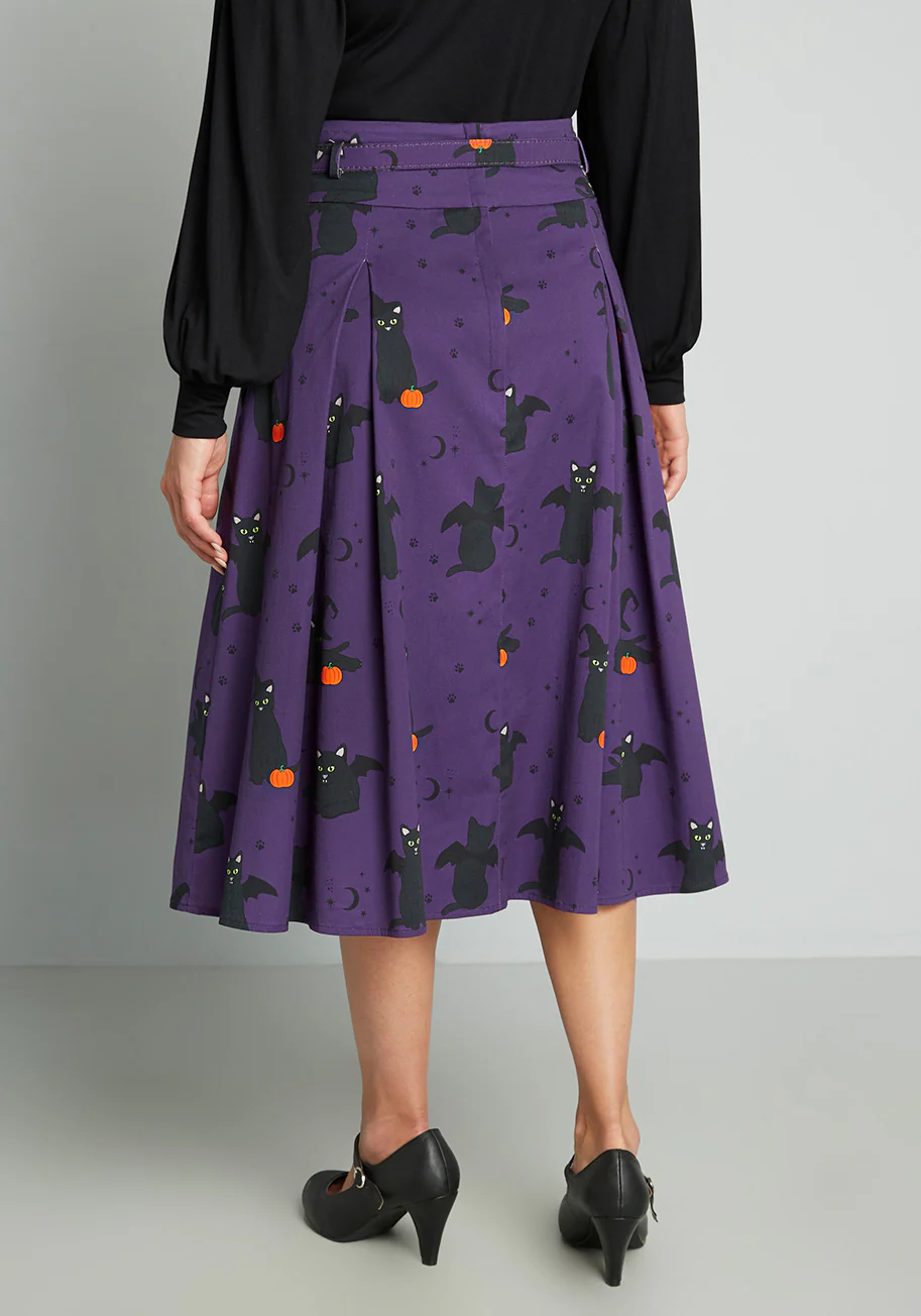 Isnyt x Collectif Cats-Only Costume Party Swing Skirt - Olabens