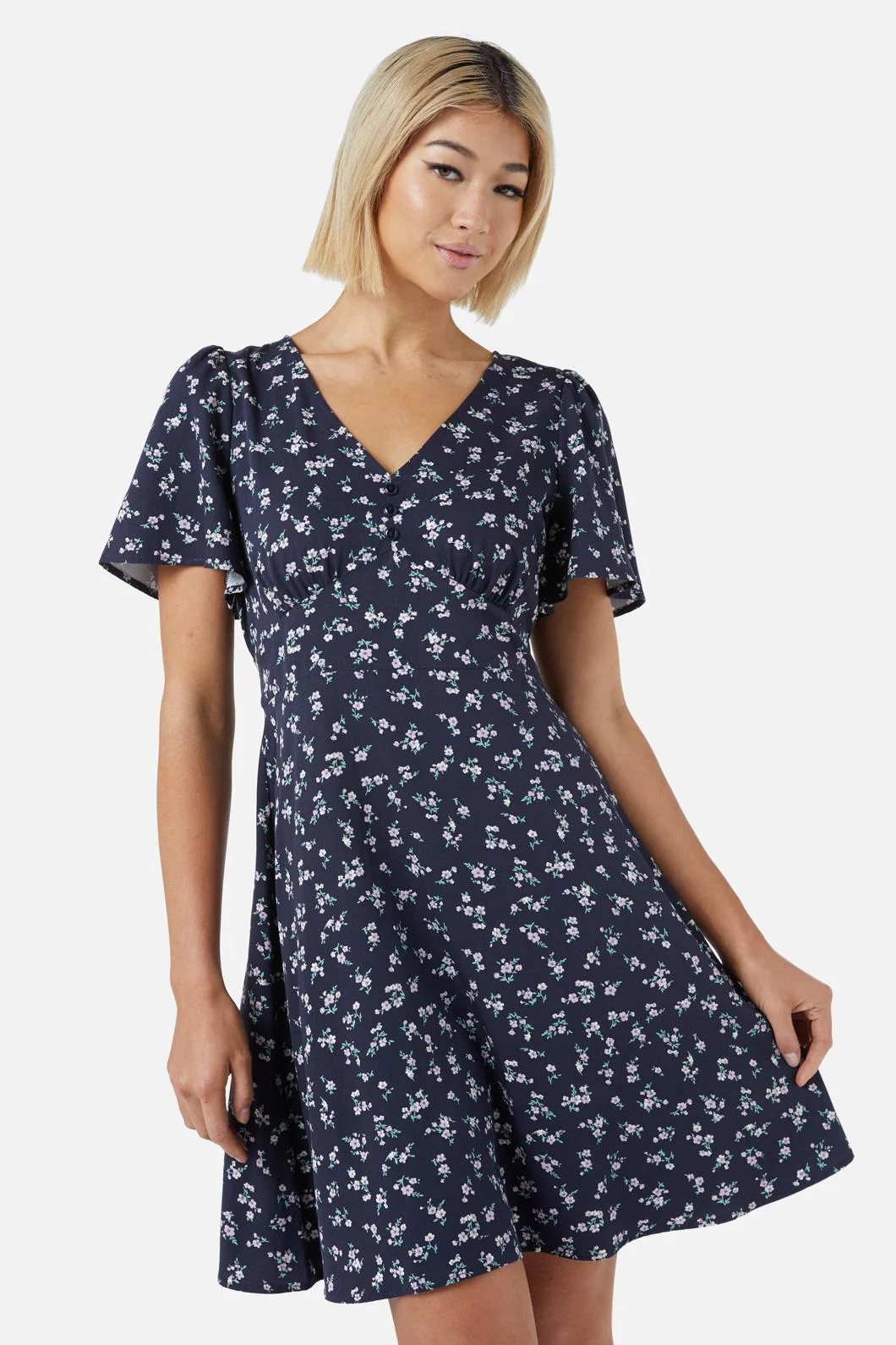 Lila Ditsy Mini Dress - Olabens