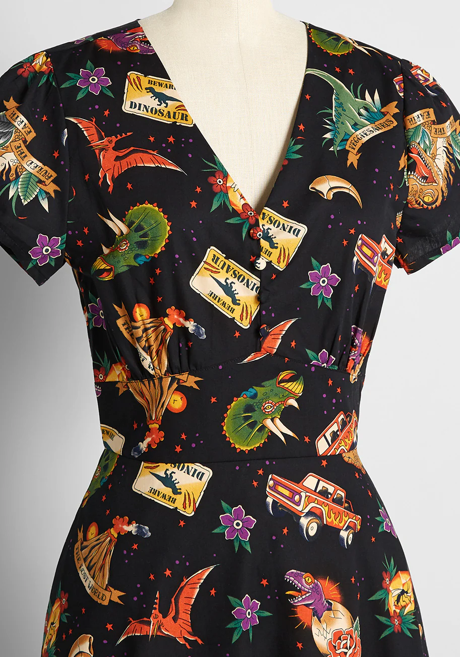 Tattoo Time Warp Mini Dress - Olabens