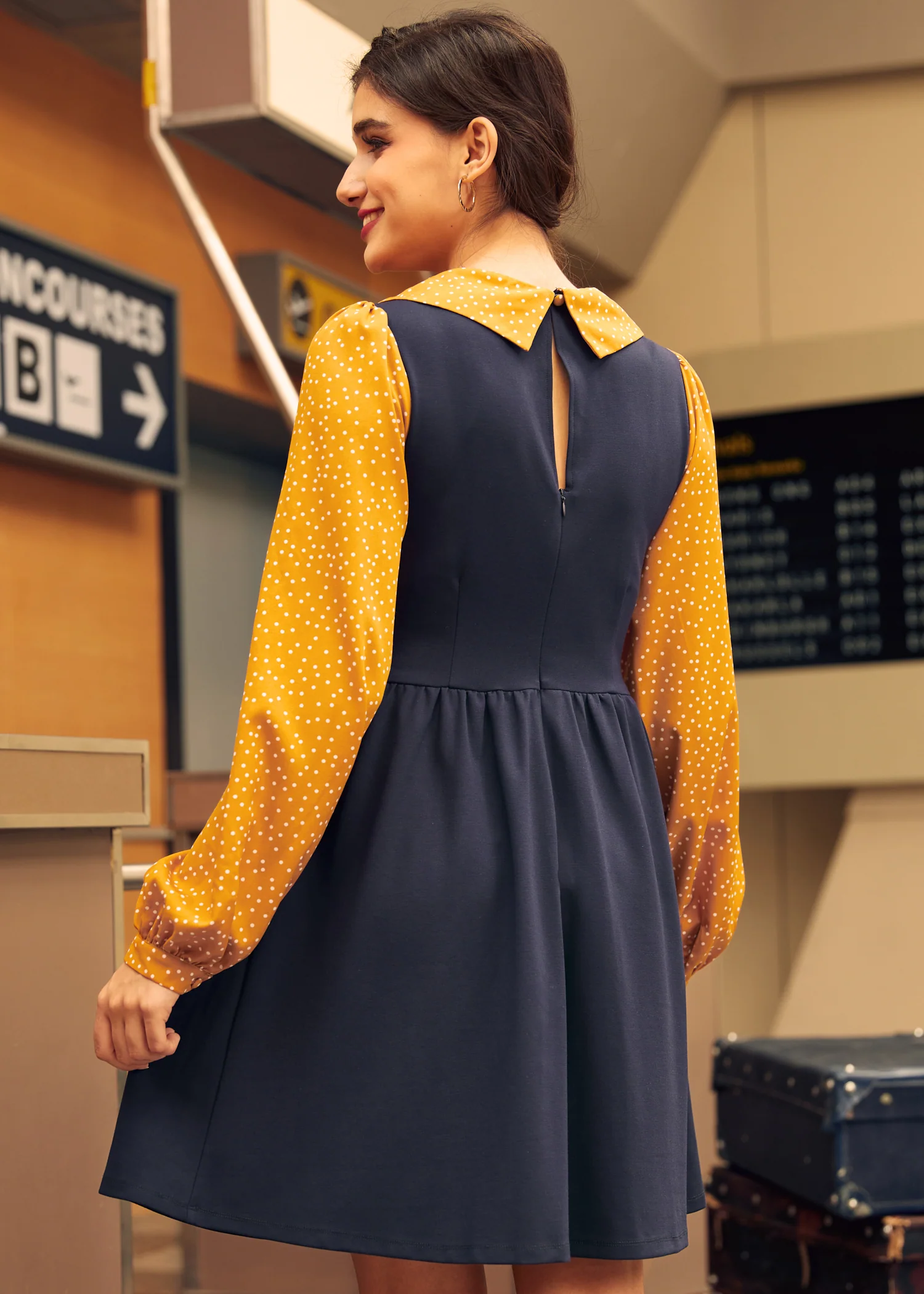 Doo-Wop Daydreamer Contrast Dress - Olabens