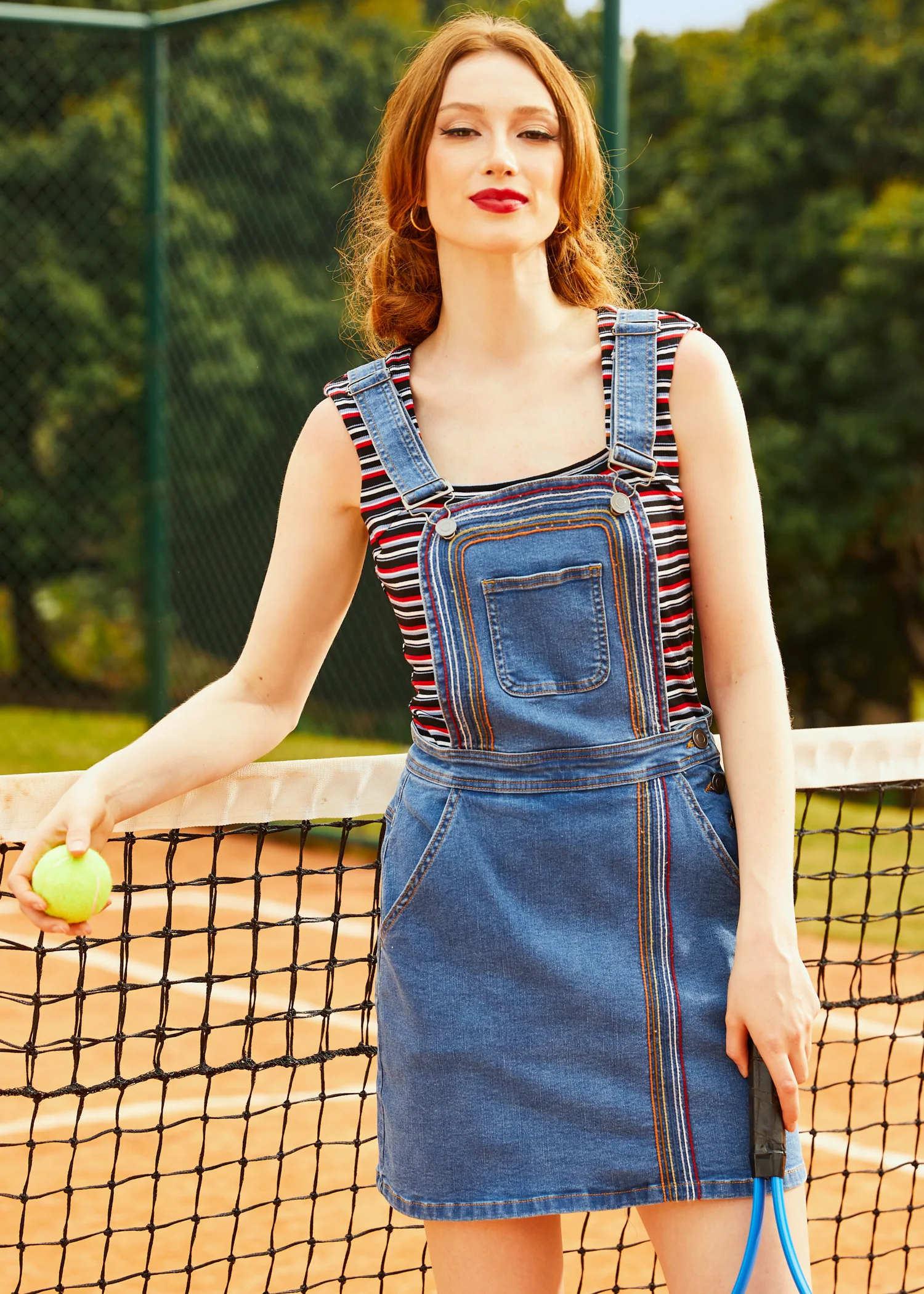 A Posh Picnic Denim Overall Jumper - Olabens