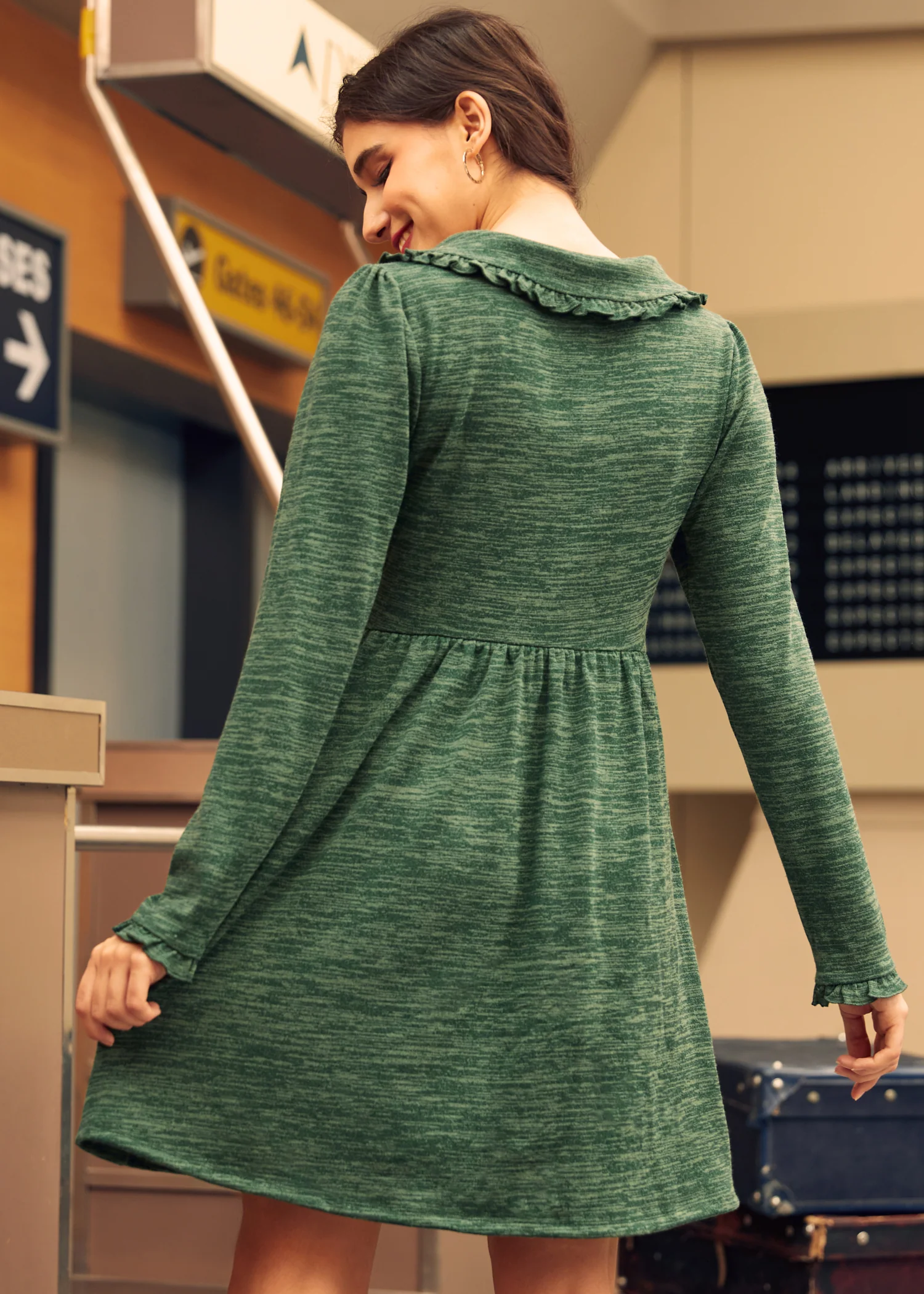 Touched by Time Ruffle Accent Dress - Olabens