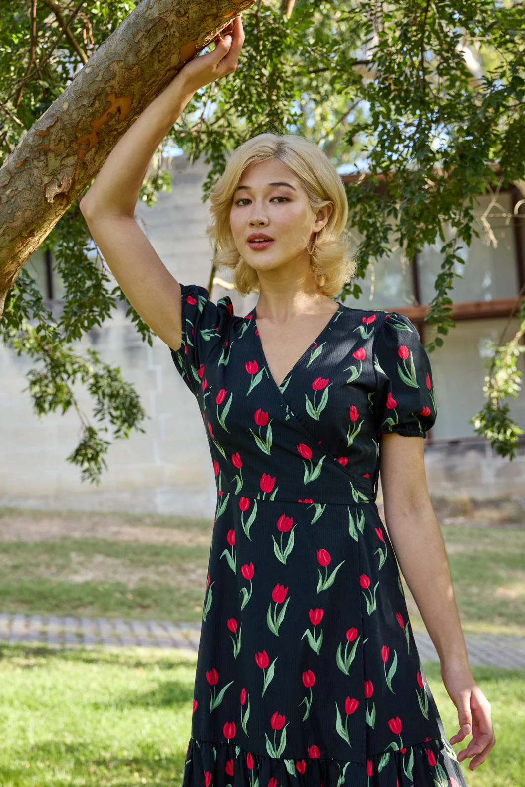Tulip Midi Wrap Dress - Olabens