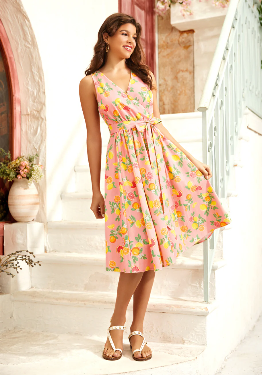 Instant Energy Faux-Wrap Dress - Olabens