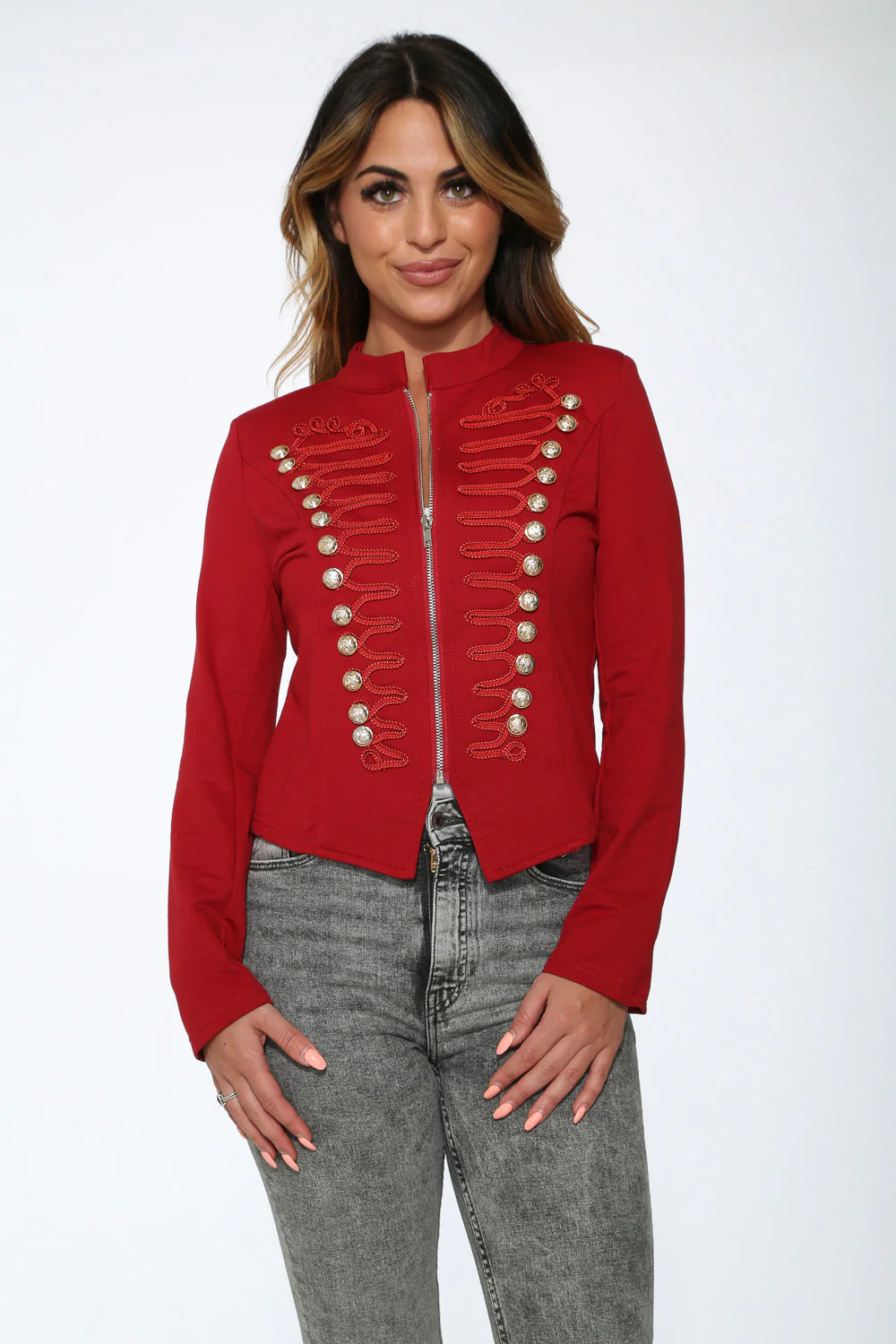 Red Military Jacket - Olabens