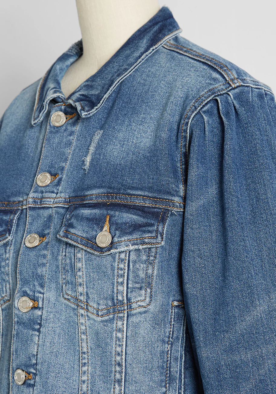 Ballooning Confidence Denim Jacket - Olabens