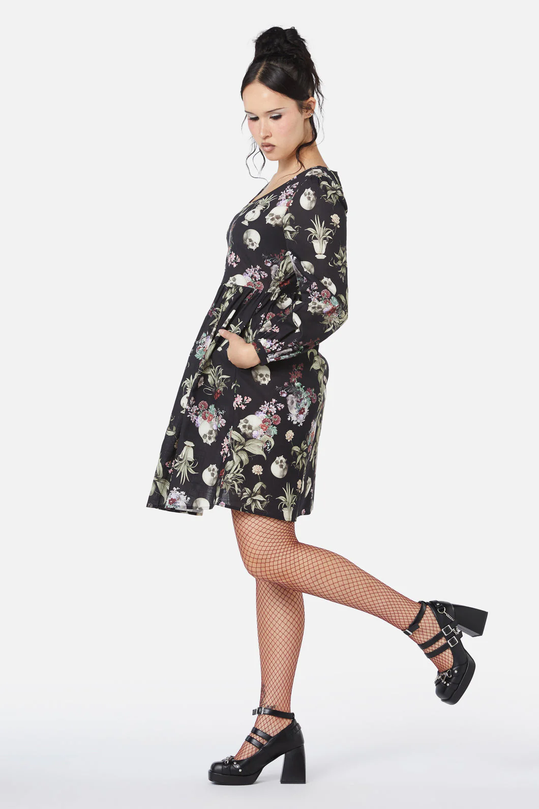 Memento Mori Printed Dress - Olabens