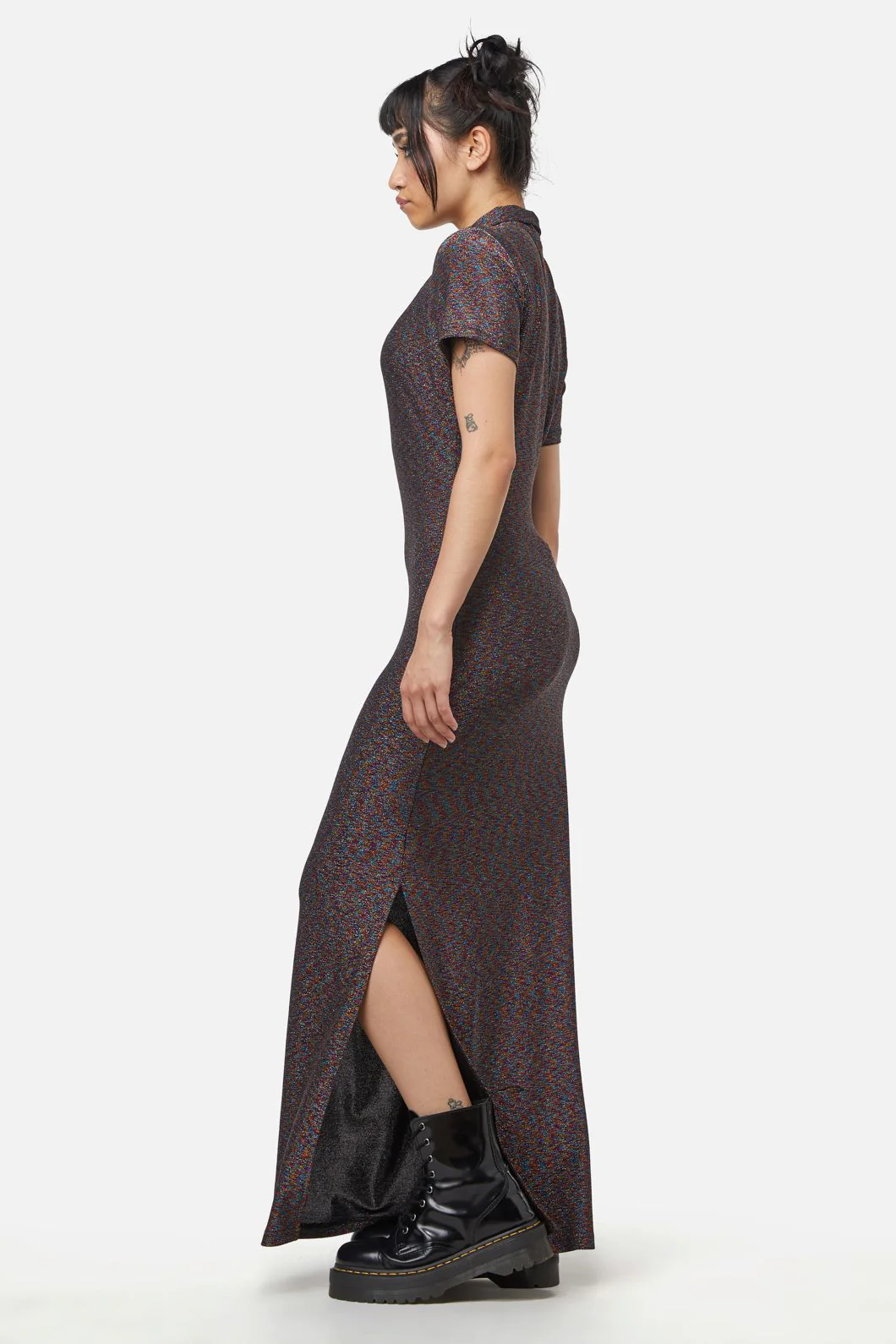 Glitter Mesh Midi Dress - Olabens