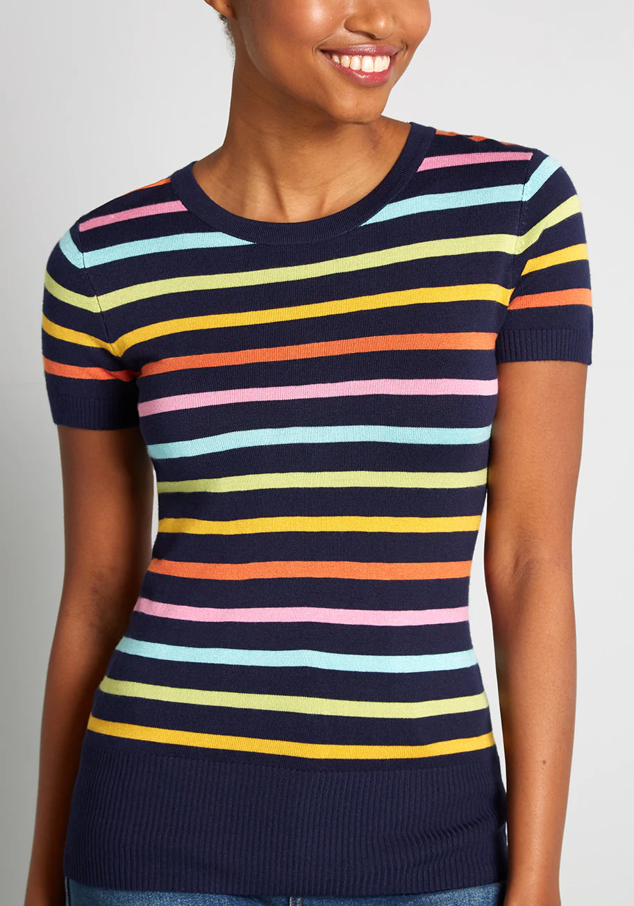 Virtue Of Vibrancy Short Sleeve Sweater - Olabens