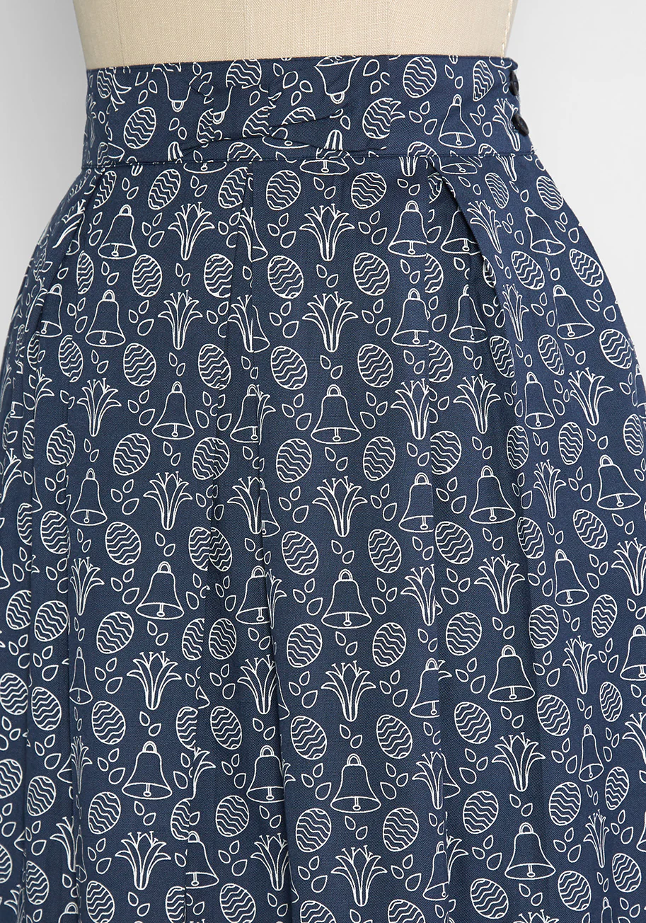 Bells Ring For Spring A-Line Skirt - Olabens