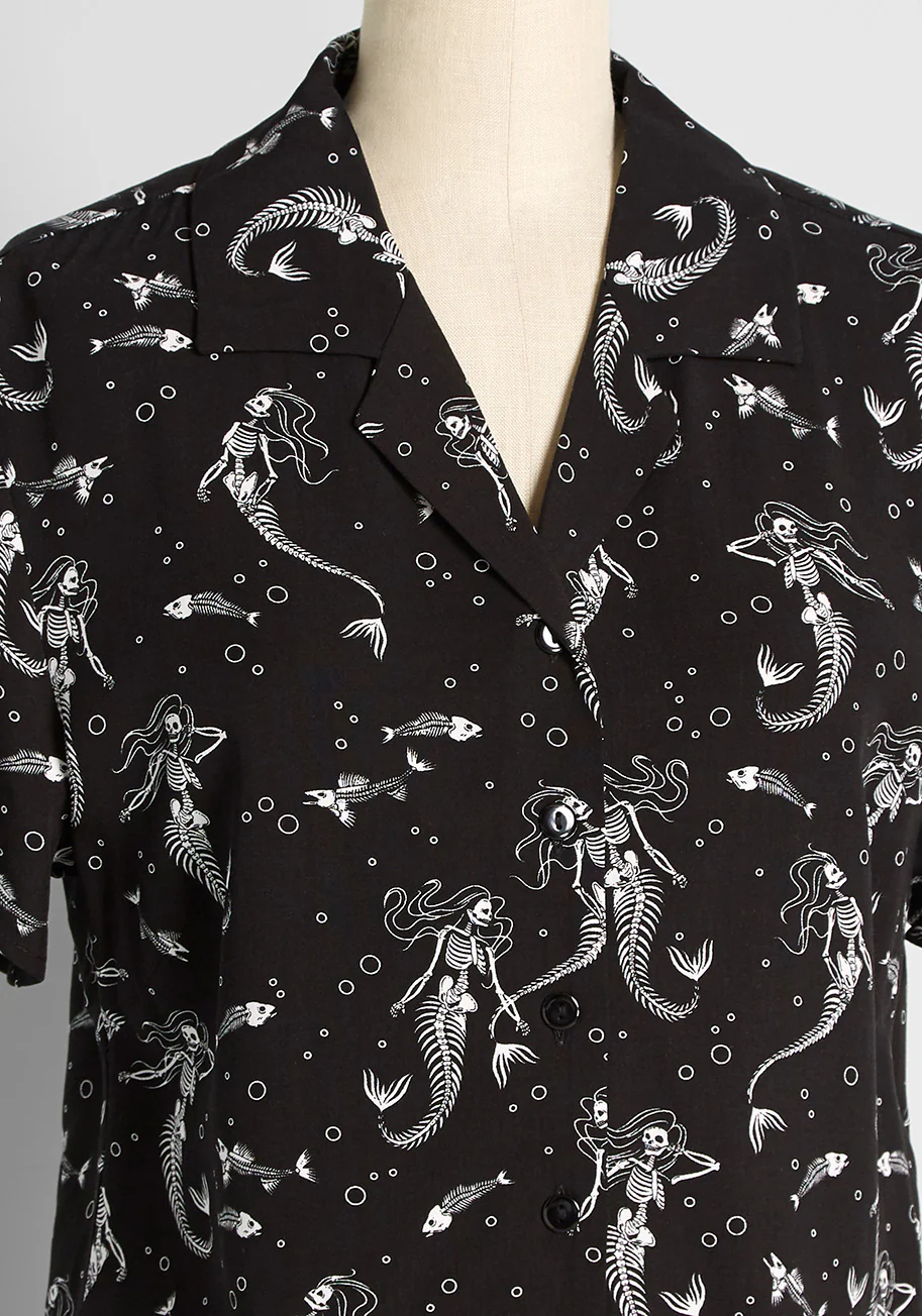 Mermaid Afterlife Button-Up Top - Olabens