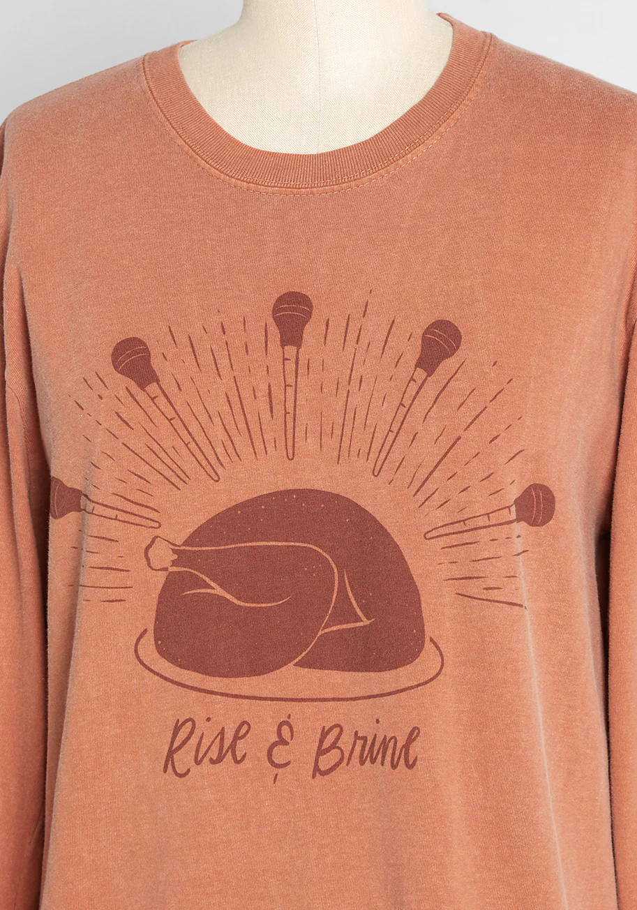 It's Time to Rise and Brine Graphic Long Sleeve Tee - Olabens