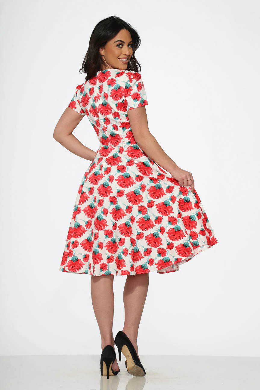 Bold Floral Swing Dress - Olabens