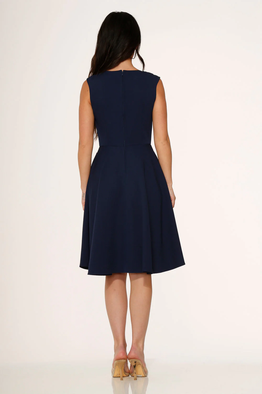 Navy Blue Swing Dress - Olabens