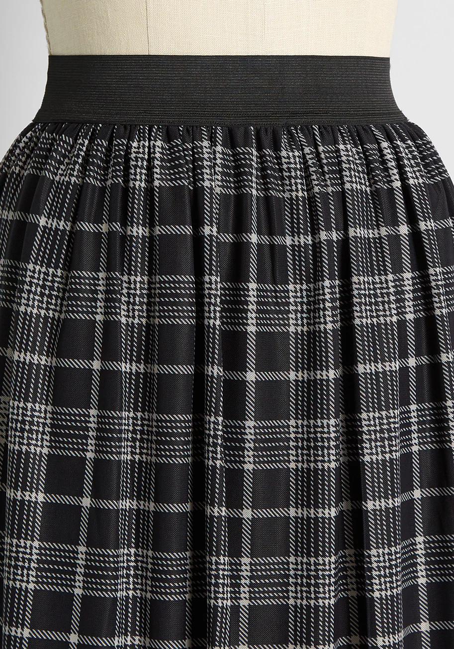More Than a Tad Plaid Midi Skirt - Olabens