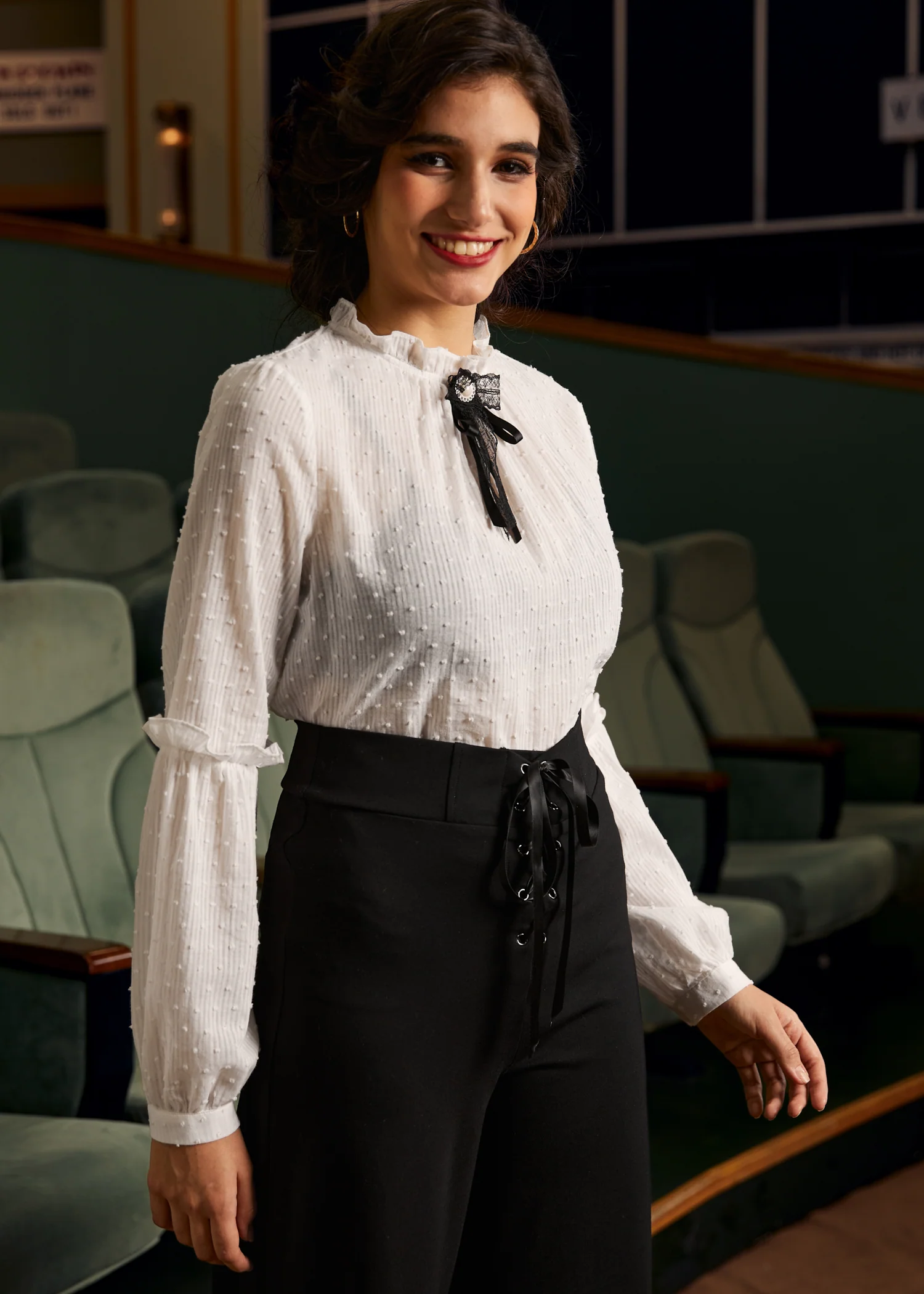 Bygone Beauty Balloon Sleeve Blouse - Olabens