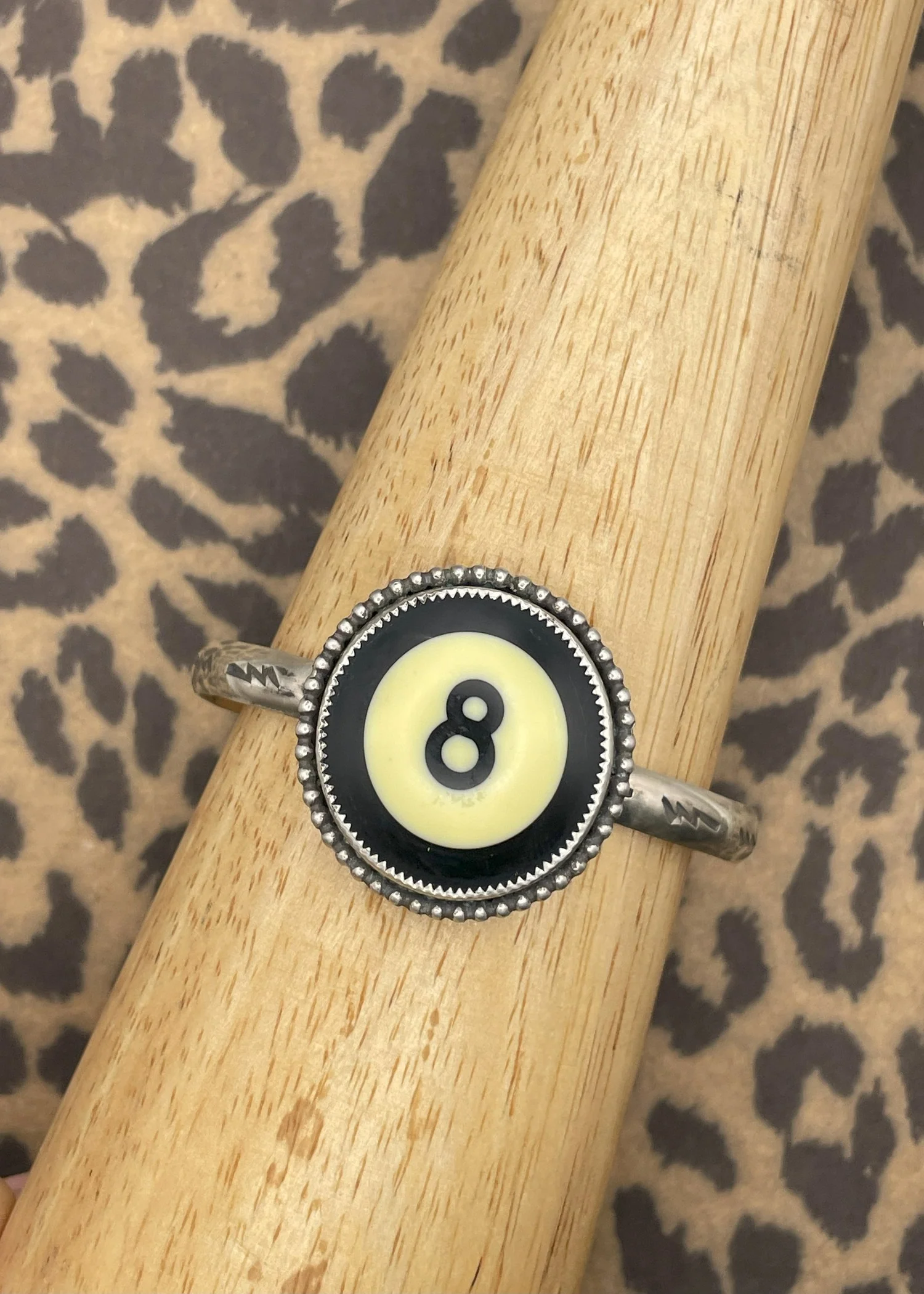 Billiard 8-Ball Black Cuff Bracelet - Olabens