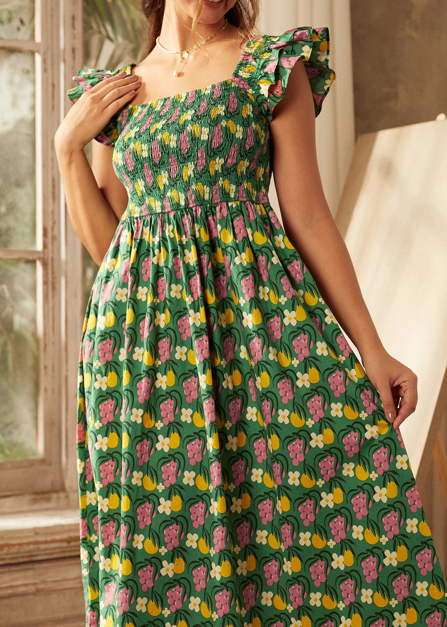 Flair and Square Babydoll Dress - Olabens
