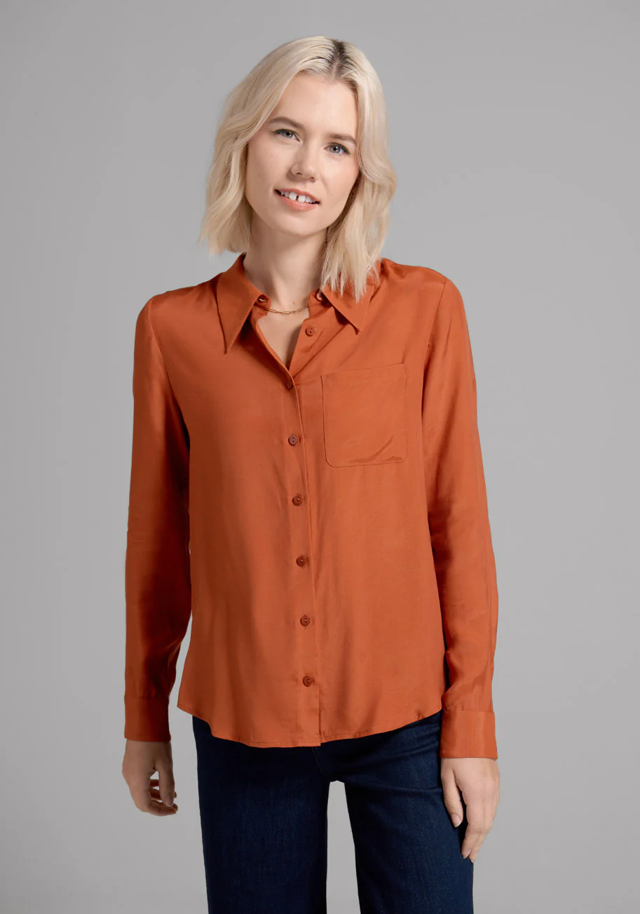 Point In Time Button-Up Top - Olabens