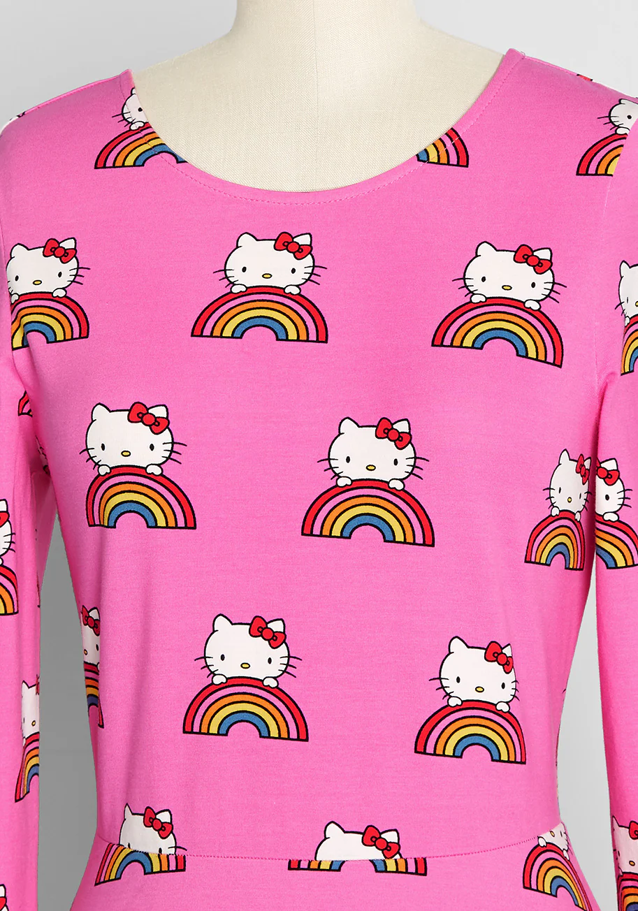 Isnyt x Hello Kitty Brought You A Rainbow A-Line Dress - Olabens