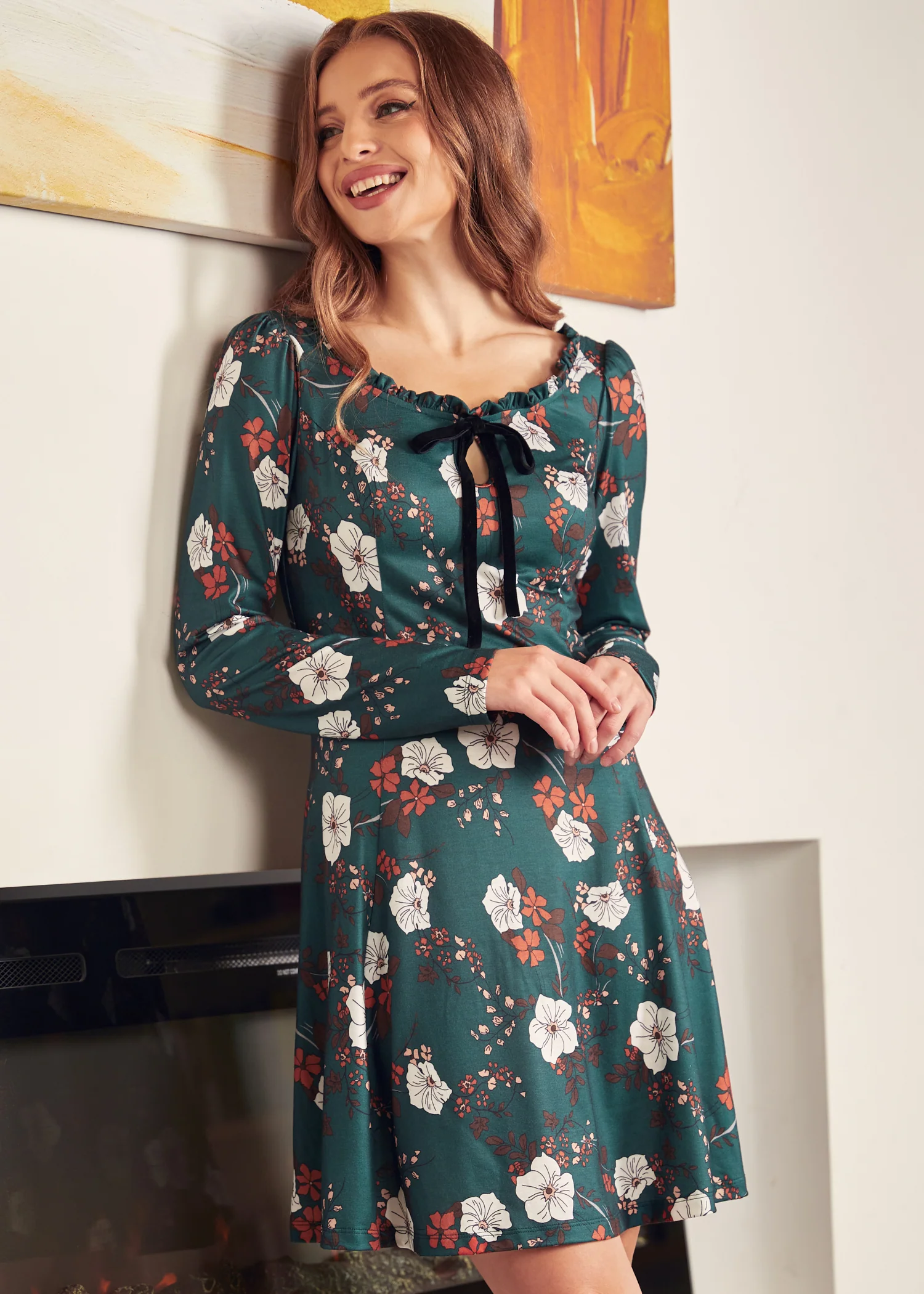Woodstock Wanderer Scoopneck Fit & Flare Dress - Olabens
