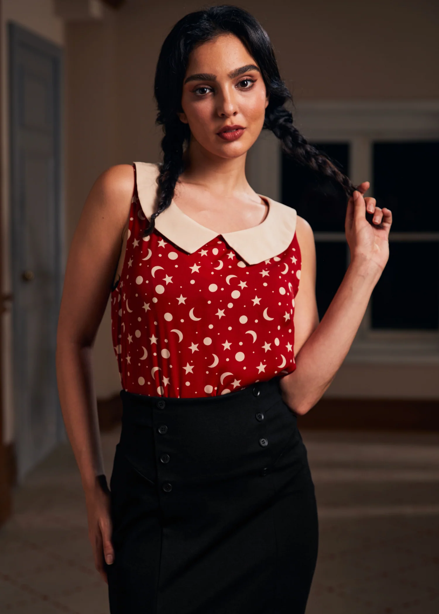 Harvest Moon Melodies Collared Top - Olabens
