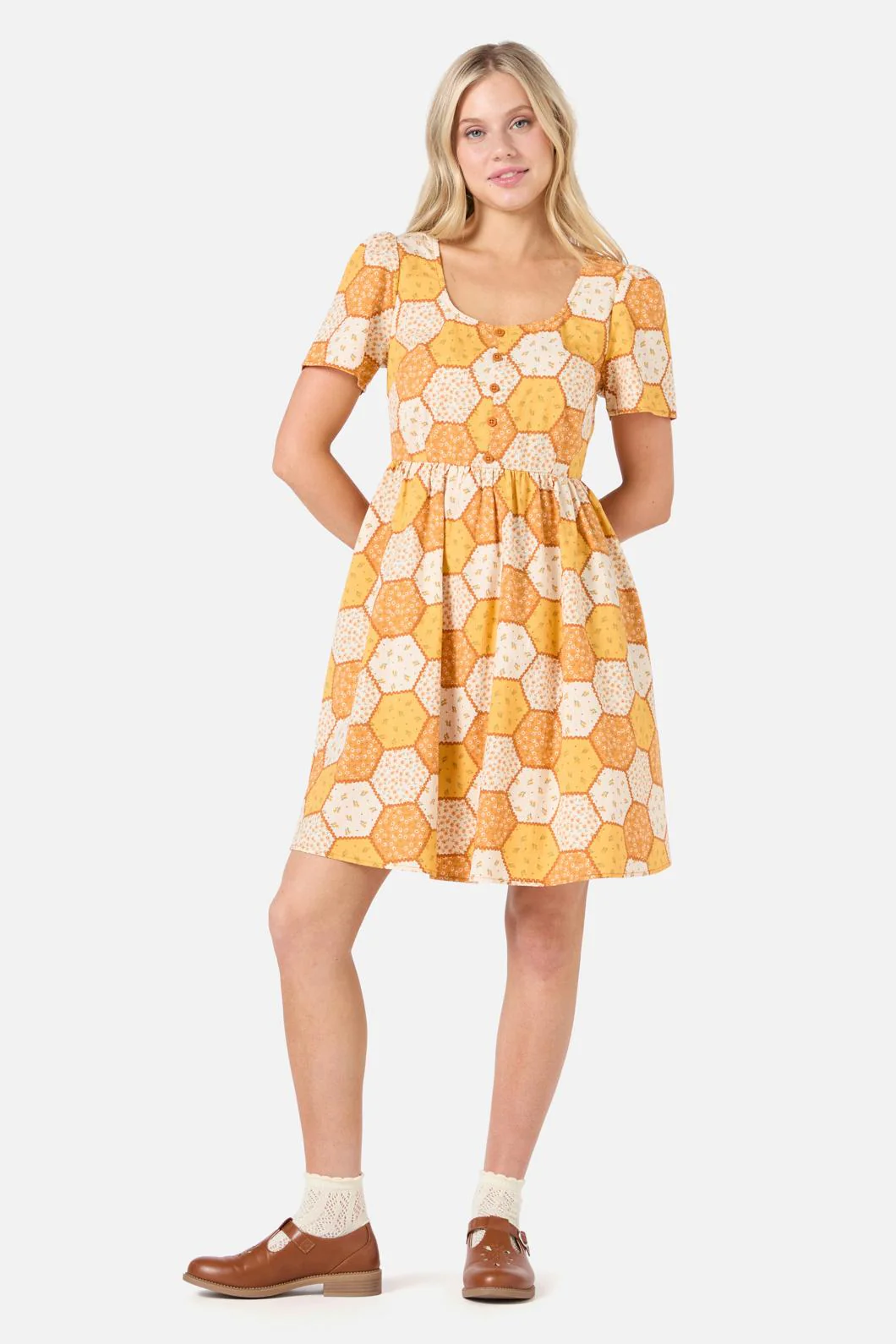 Patchwork Sleeved Mini Dress - Olabens