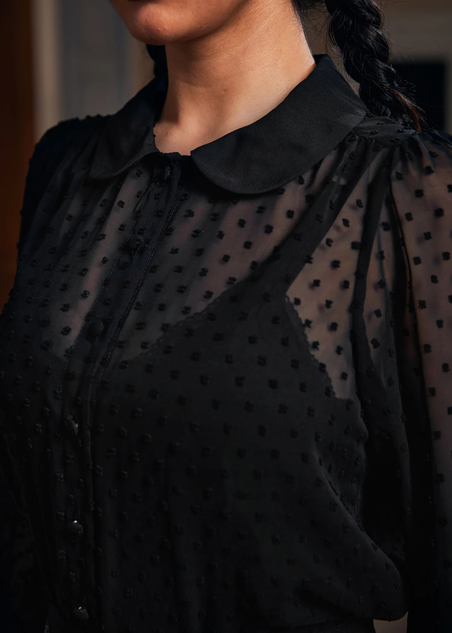 More Mulled Wine Collared Blouse - Olabens
