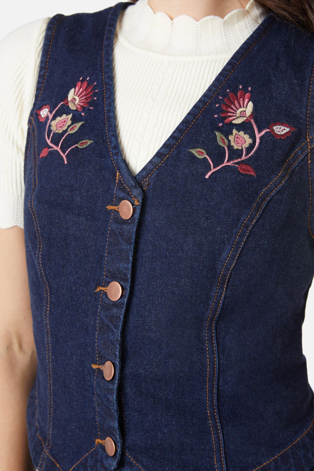 Boho Paisley Embroidered Vest - Olabens