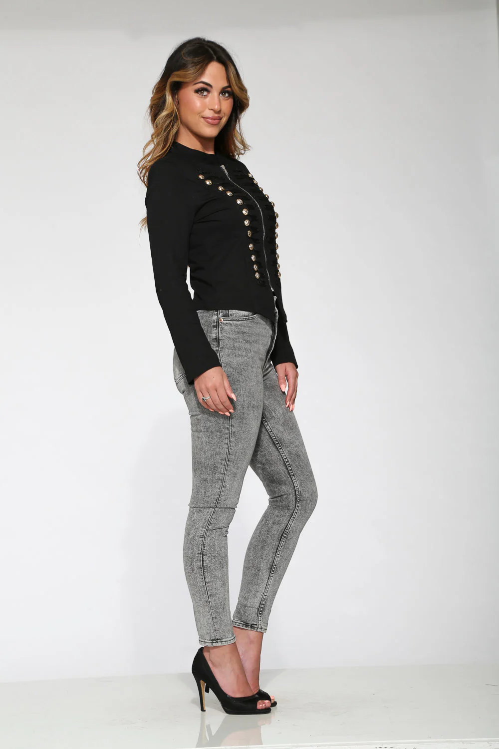 Black Military Jacket - Olabens