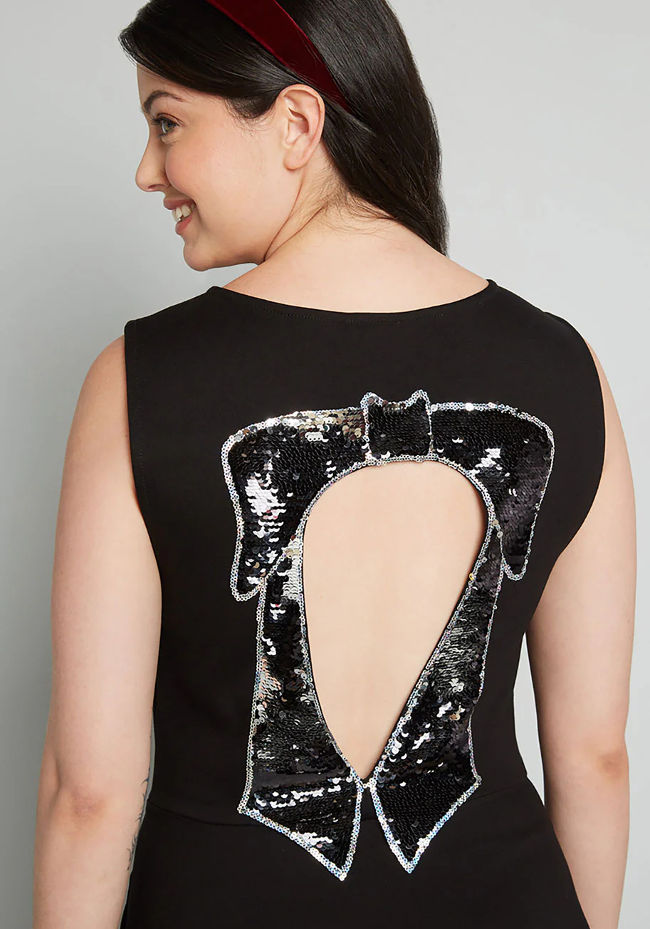 Black Bow Affair Fit And Flare Dress - Olabens