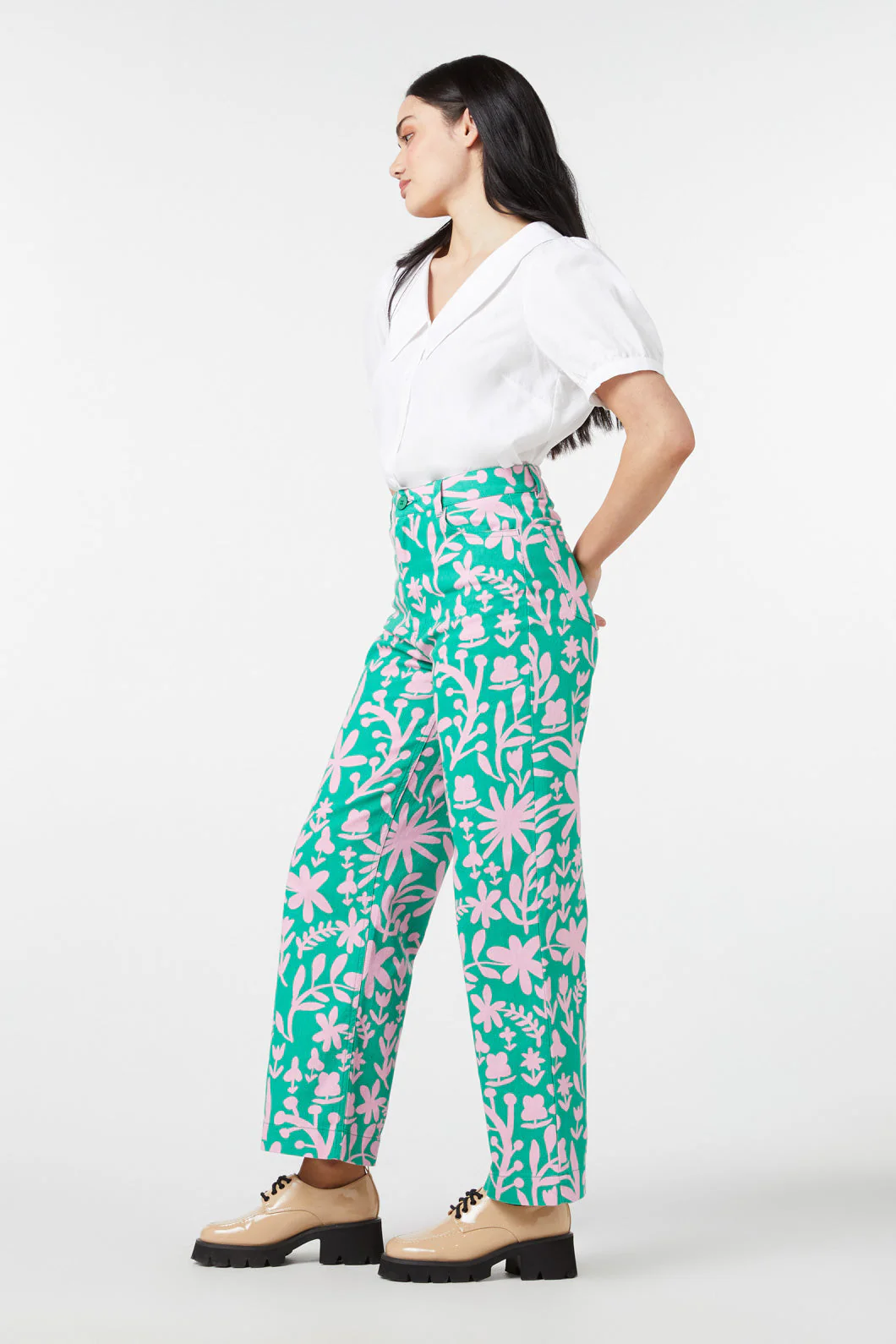 Della Floral Printed Jean - Olabens