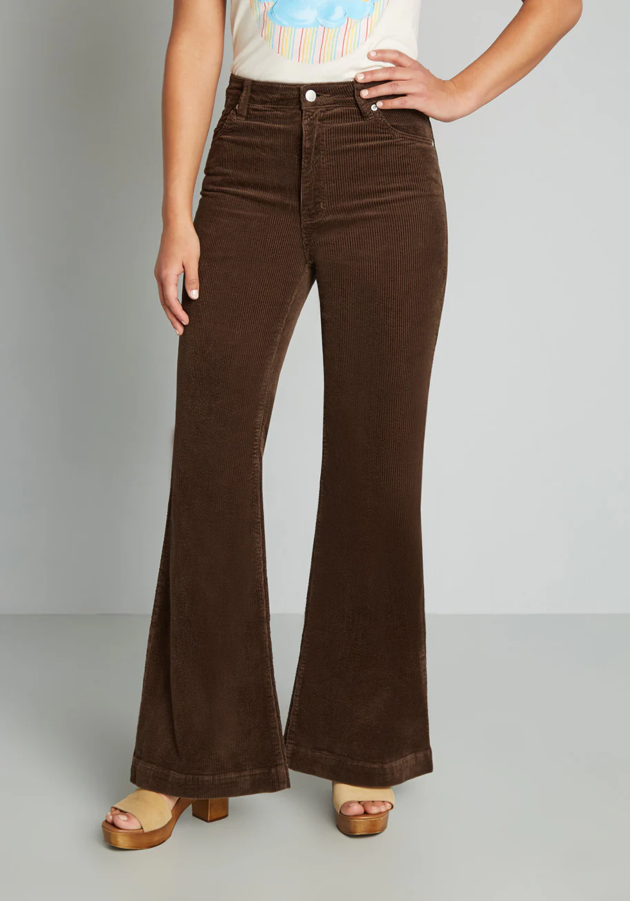So Seventies Savvy Corduroy Flare Pants - Olabens