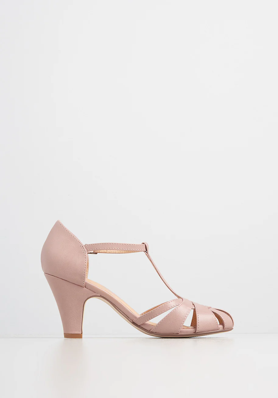 Chelsea Crew There Chic Goes T-Strap Heel in Mauve - Olabens