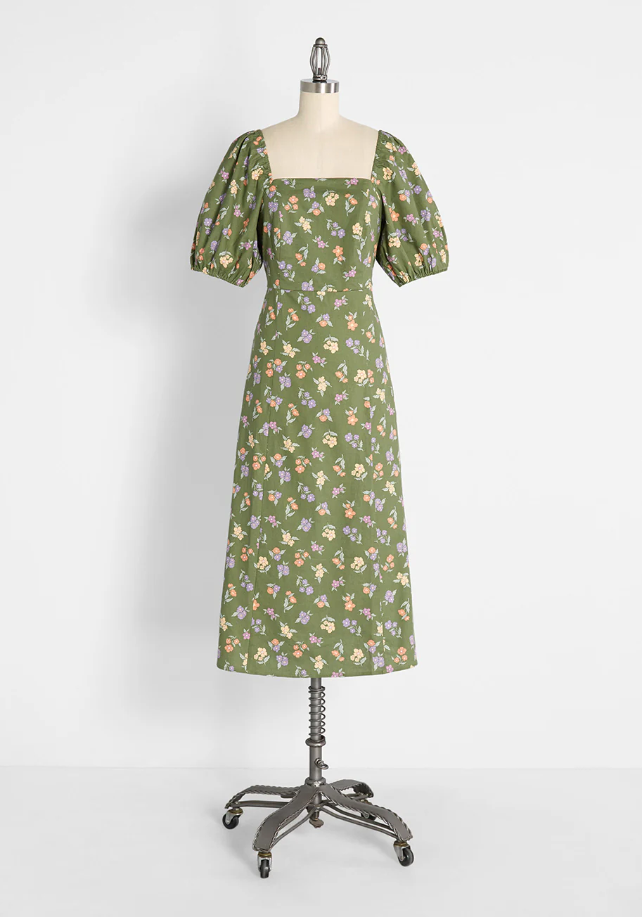 Promising In Posies Midi Dress - Olabens